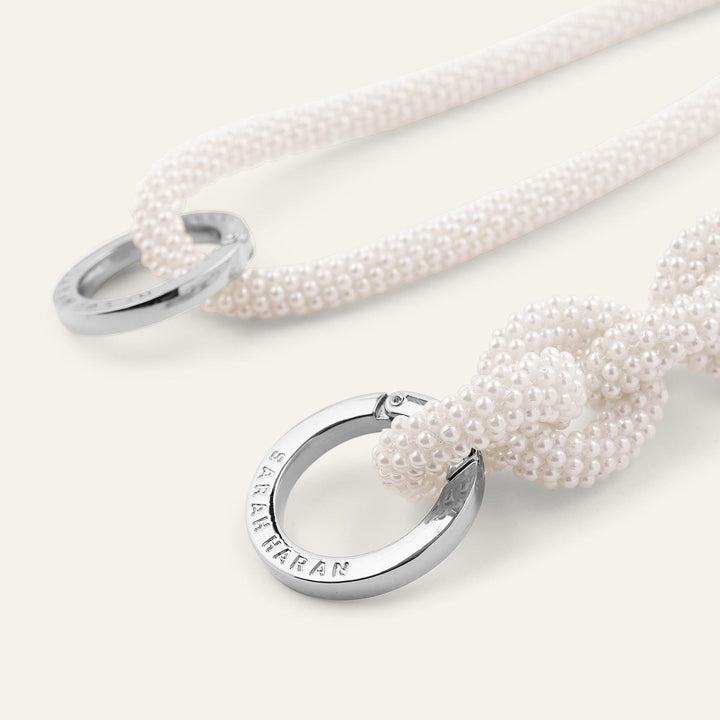 Pearl Sparkle Sarah Haran Kings Knot Strap with Silver hardware detail | C07-S