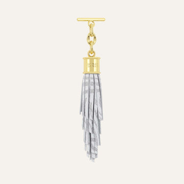 Feather Capsule Tassel Mini | Pearl Waves with Gold hardware