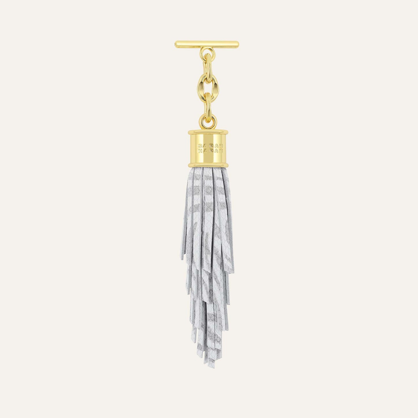 Feather Capsule Tassel Mini | Pearl Waves with Gold hardware