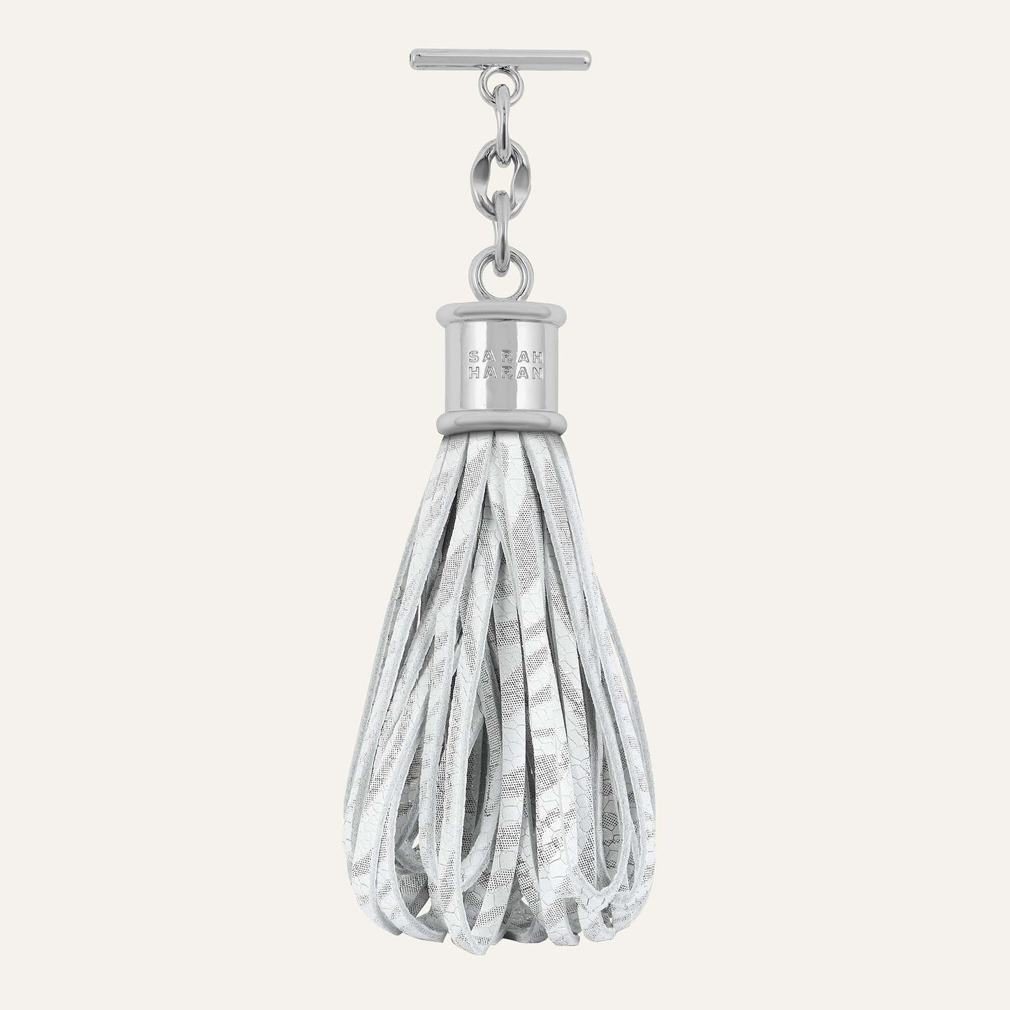 Lantern Tassel | Pearl Waves with Silver hardware