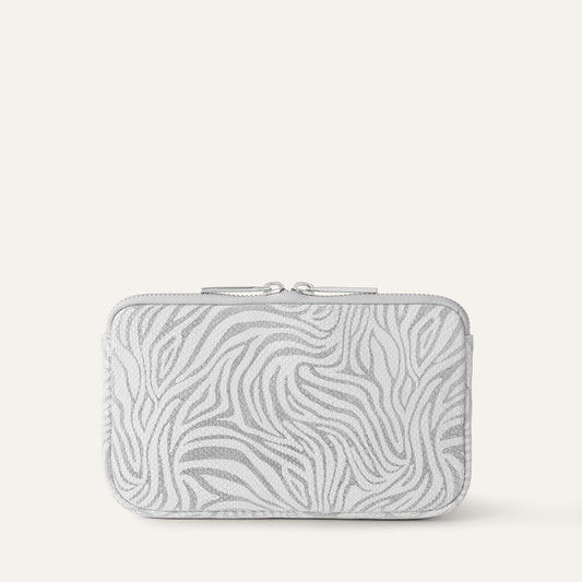 Millie Clutch Bag | Pearl Waves with Silver hardware