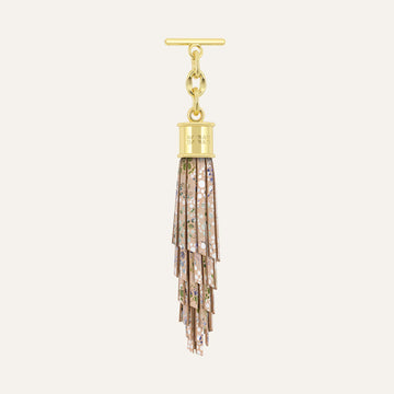 Feather Capsule Tassel Mini | Petal Bloom with Gold hardware
