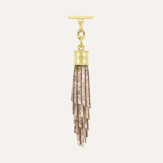 Feather Capsule Tassel Mini | Petal Bloom with Gold hardware