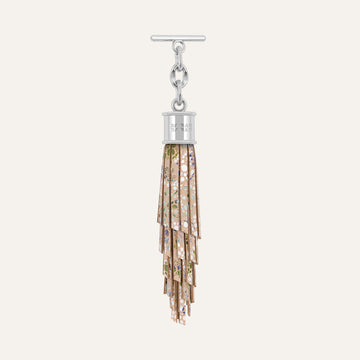 Feather Capsule Tassel Mini | Petal Bloom with Silver hardware