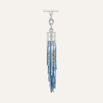 Feather Tassel Mini | Petal Mosaic with Silver hardware