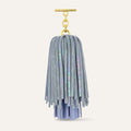 Double Pompom Tassel | Petrolescent Croc Lavender with Gold hardware