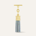 Capsule Tassel Mini | Petrolescent Croc with Gold hardware