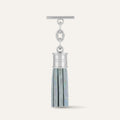Capsule Tassel Mini | Petrolescent Croc with Silver hardware