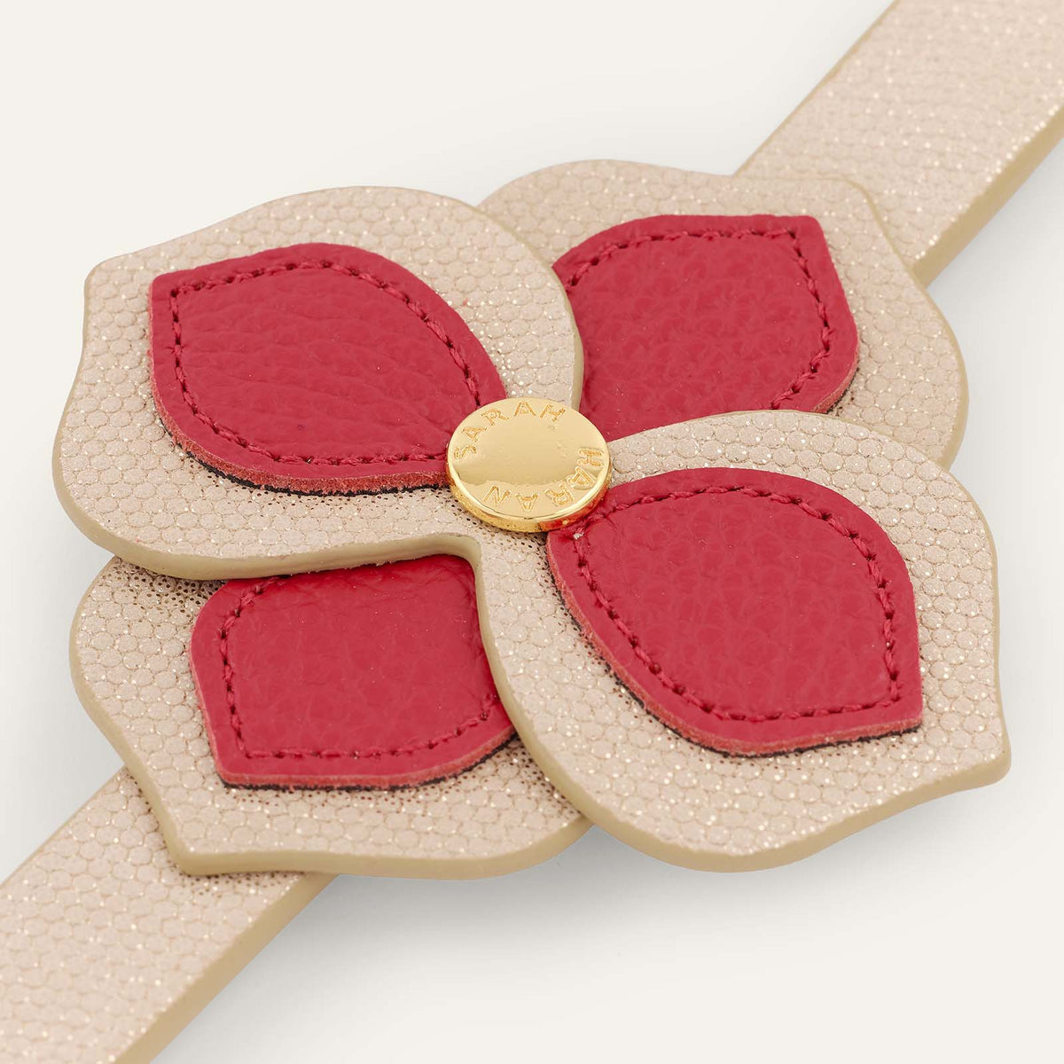 Fleur Deco Classic | Pillarbox Red & Gold Hex with Gold hardware
