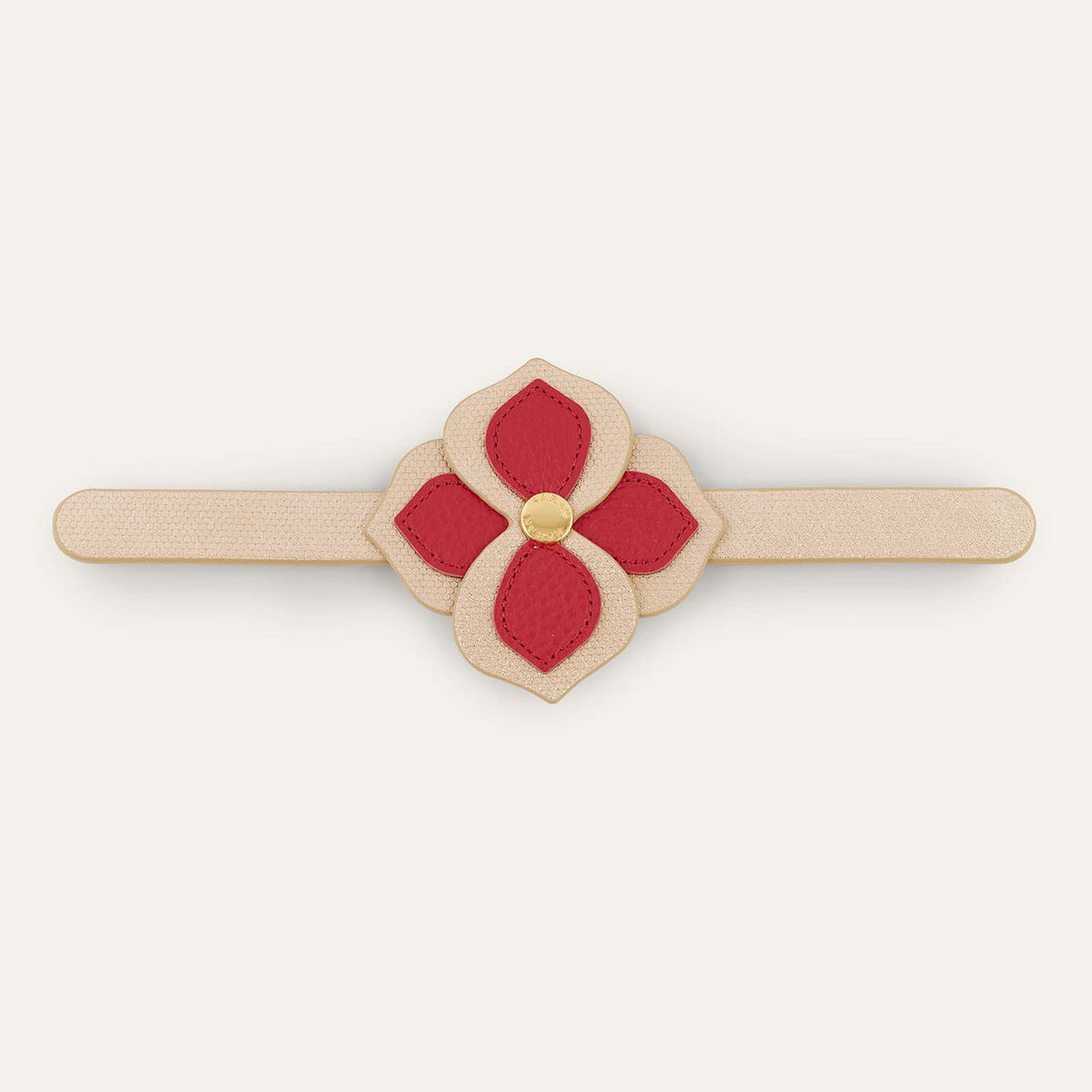 Fleur Deco Classic | Pillarbox Red & Gold Hex with Gold hardware
