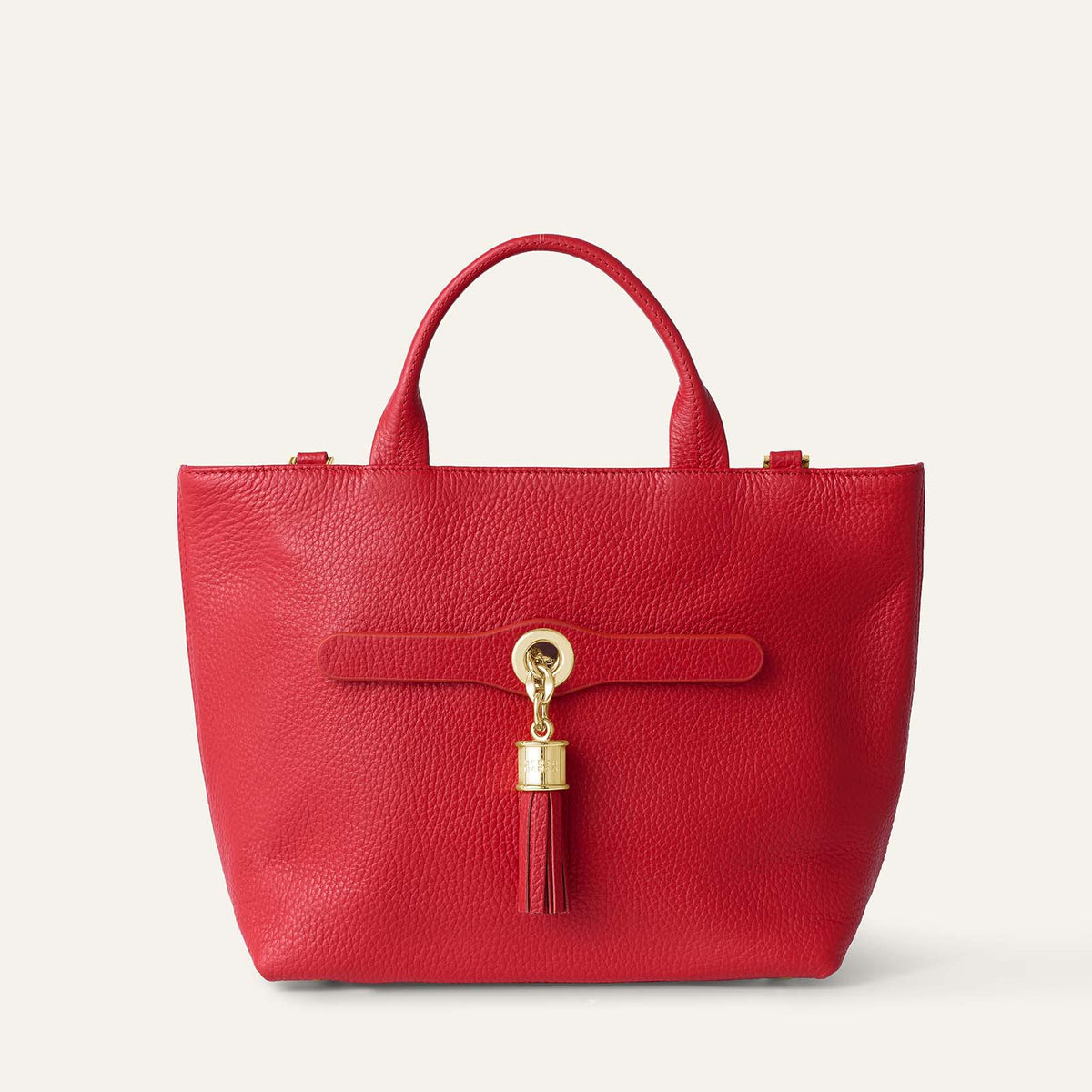 Mini D Tote | Pillarbox Red with Gold hardware