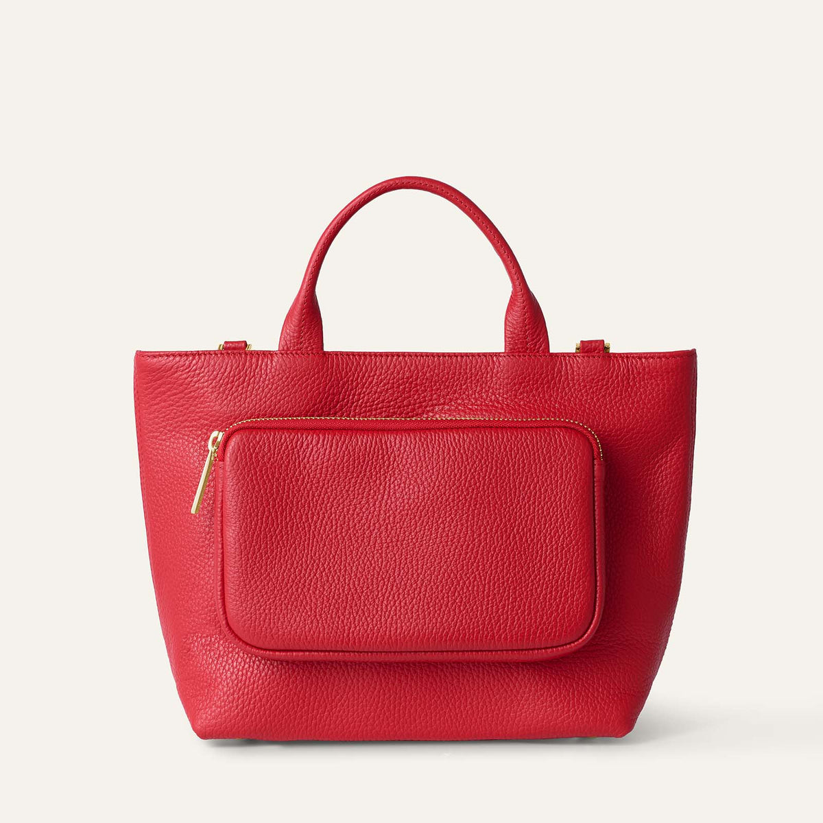Mini D Tote | Pillarbox Red with Gold hardware