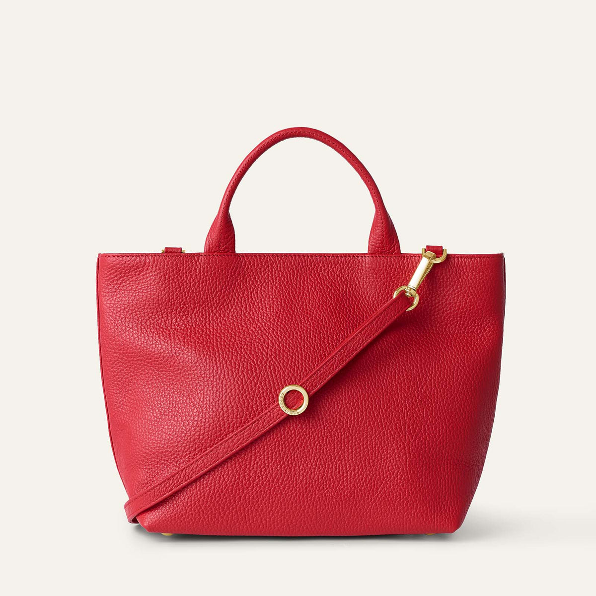 Mini D Tote | Pillarbox Red with Gold hardware