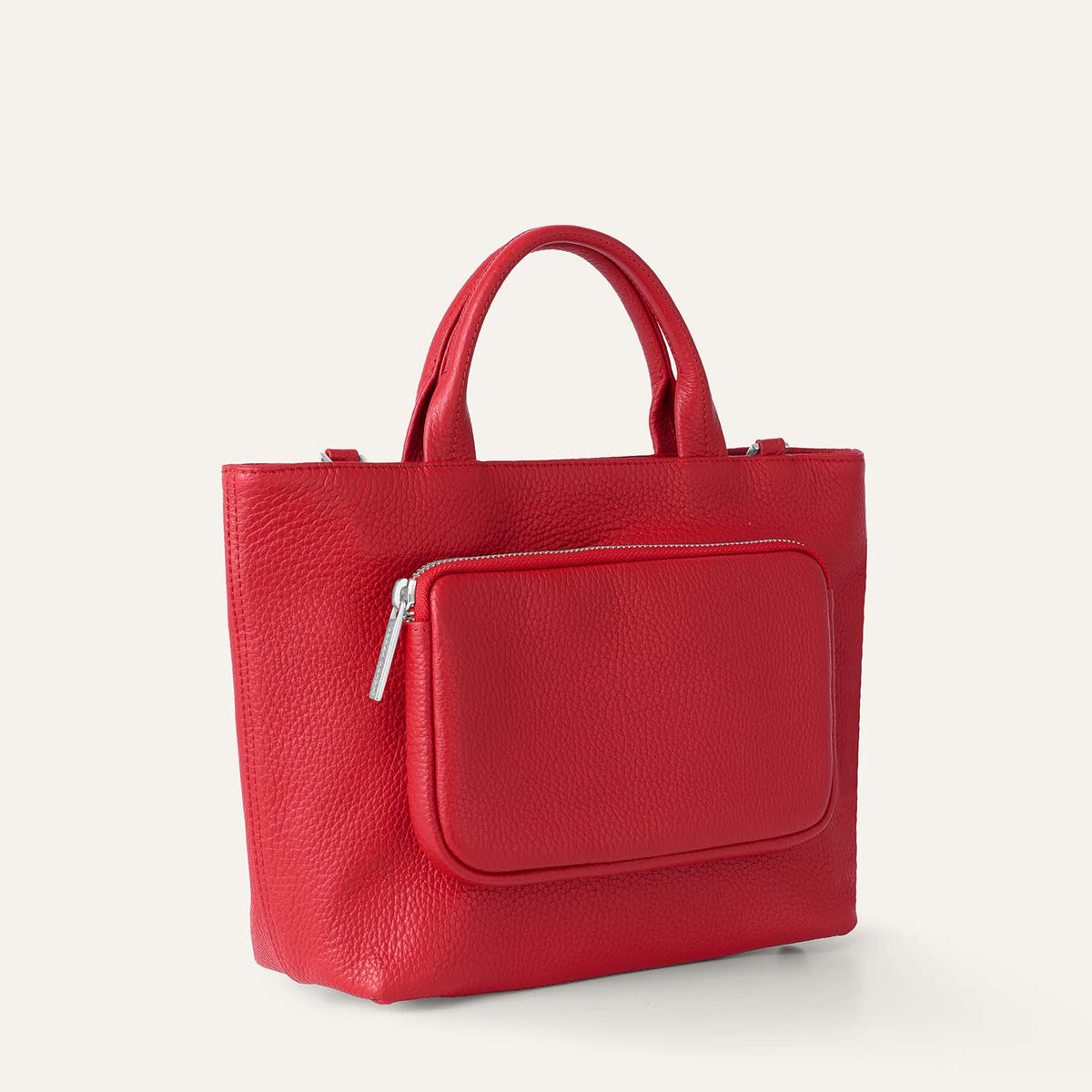Dahlia Mini Tote | Pillarbox Red with Silver hardware