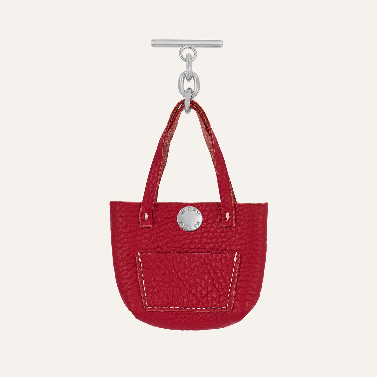 Handbag Tassel | Pillarbox Red with Silver hardware