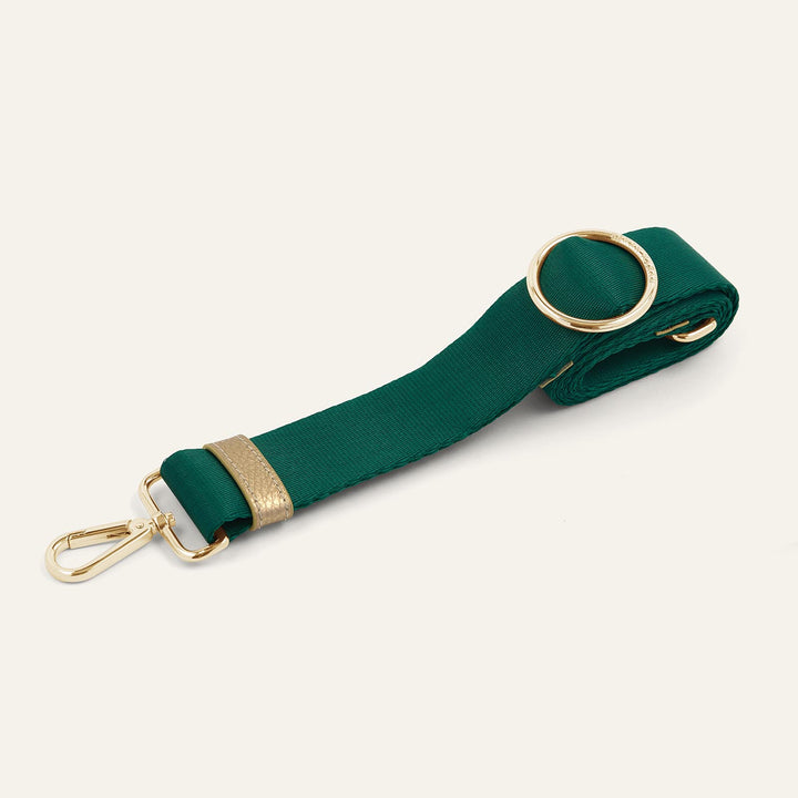 Pine Green River Strap with Gold hardware front 1 | G01-G