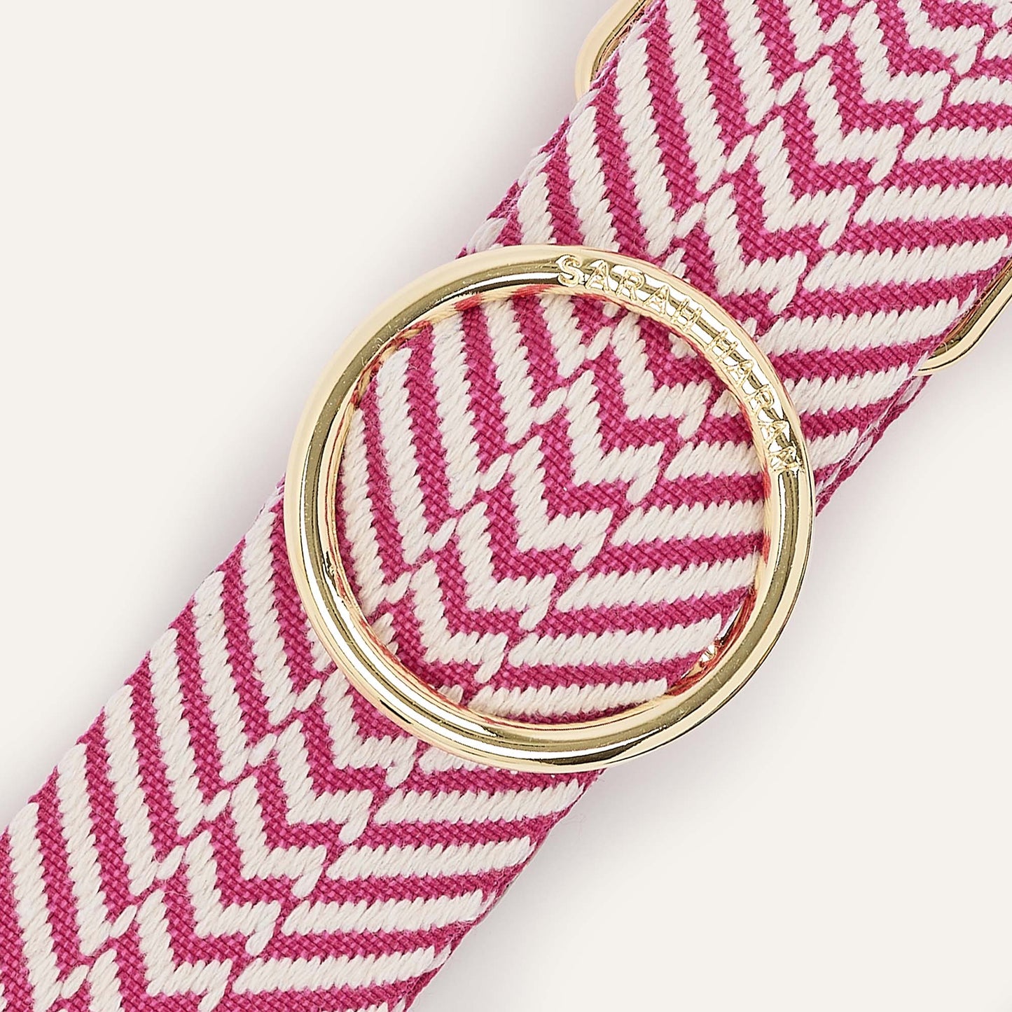 River Strap | Pink Chevron with Gold hardware