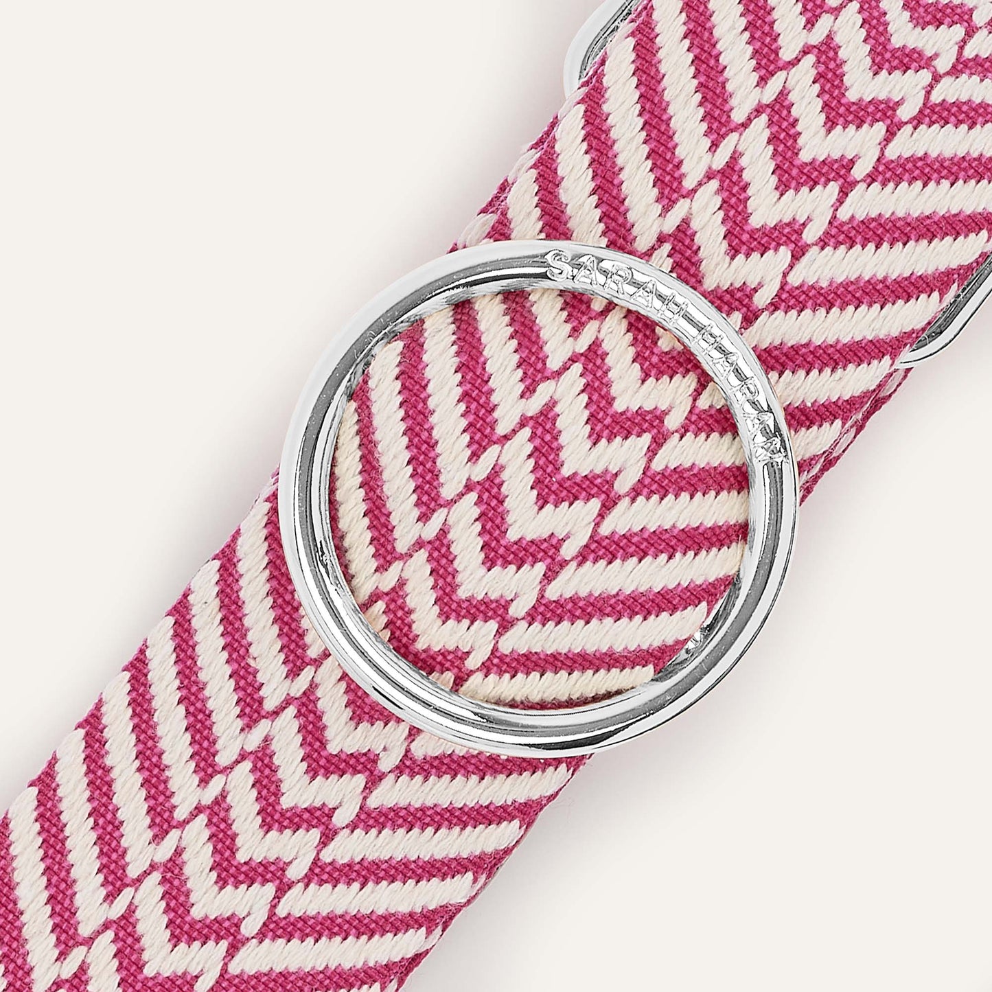 River Strap | Pink Chevron with Silver hardware