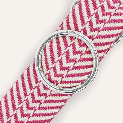 River Strap | Pink Chevron with Silver hardware