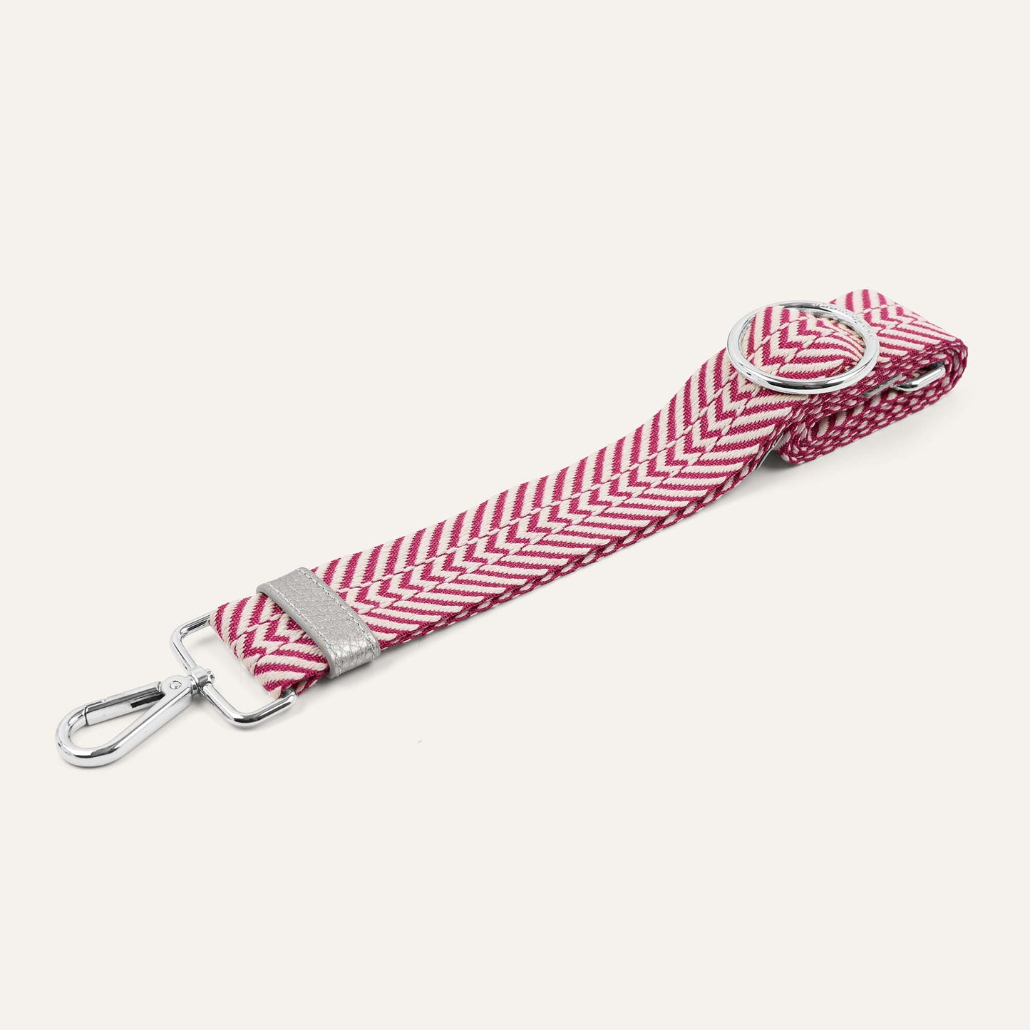 River Strap | Pink Chevron with Silver hardware