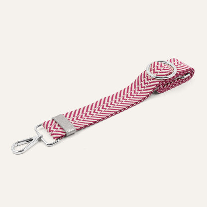 River Strap | Pink Chevron with Silver hardware