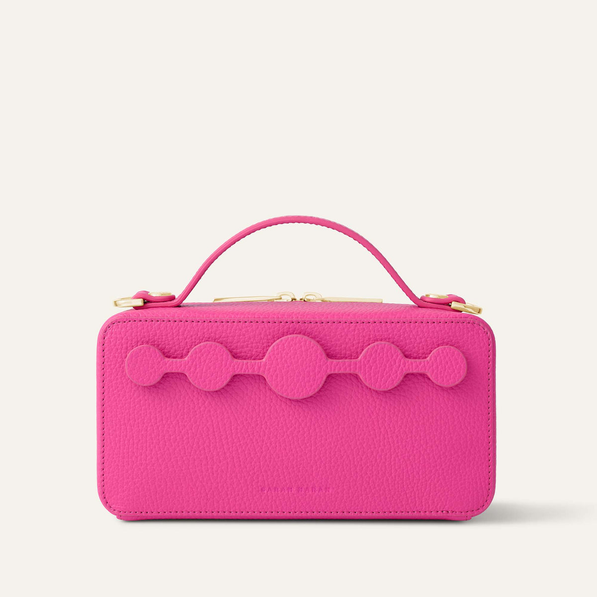 Pink Kiss Sarah Haran Marie Camera Bag with Gold hardware Front P74 G