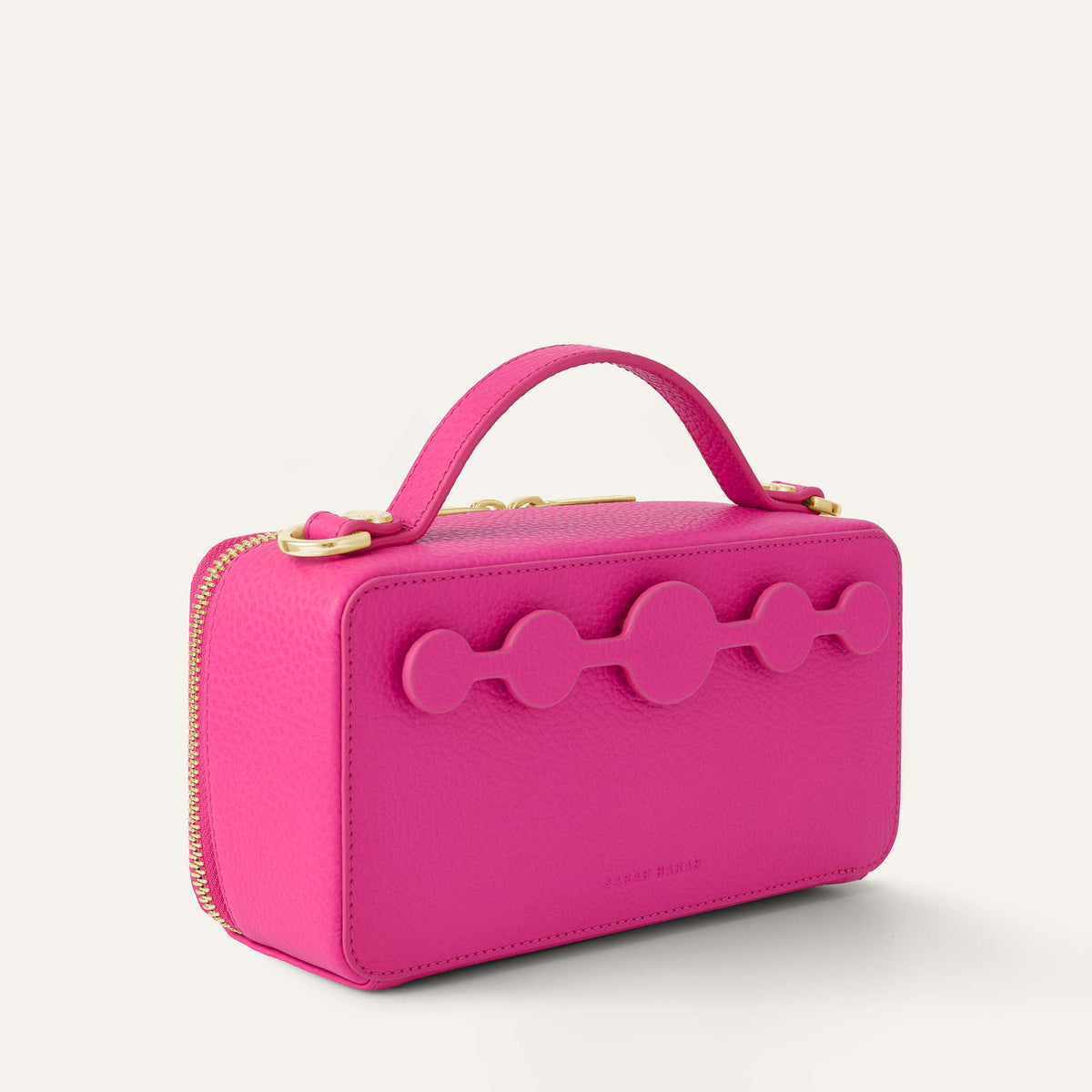 Pink Kiss Sarah Haran Marie Camera Bag with Gold hardware Side Front P74 G