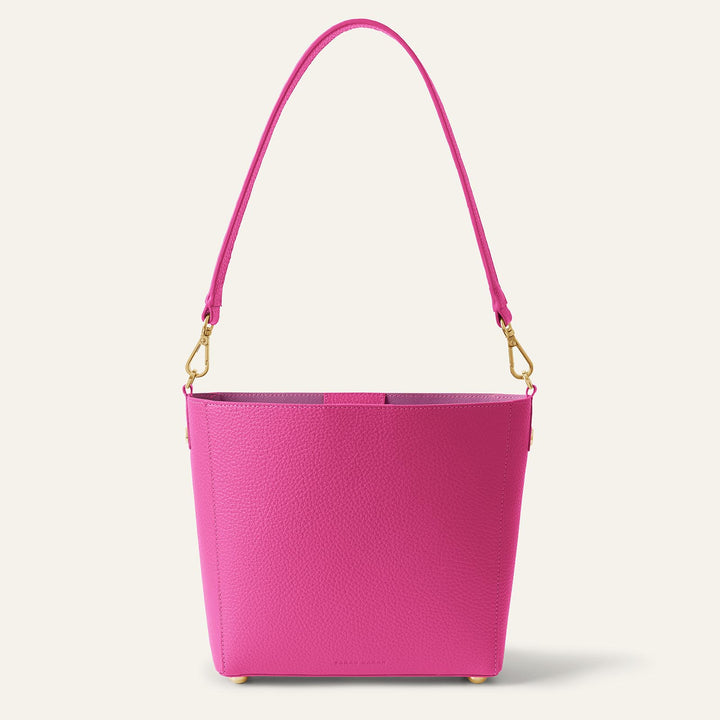 Pink Kiss Sarah Haran Mini S Tote with Gold Hardware back | P74-G