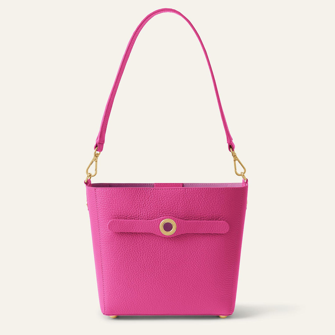 Pink Kiss Sarah Haran Mini S Tote with Gold Hardware front | P74-G