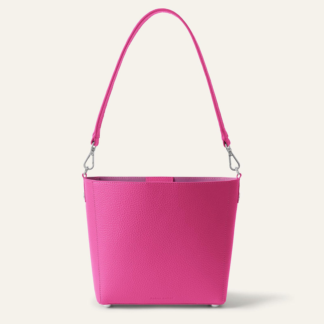 Pink Kiss Sarah Haran Mini S Tote with Silver Hardware back | P74-S