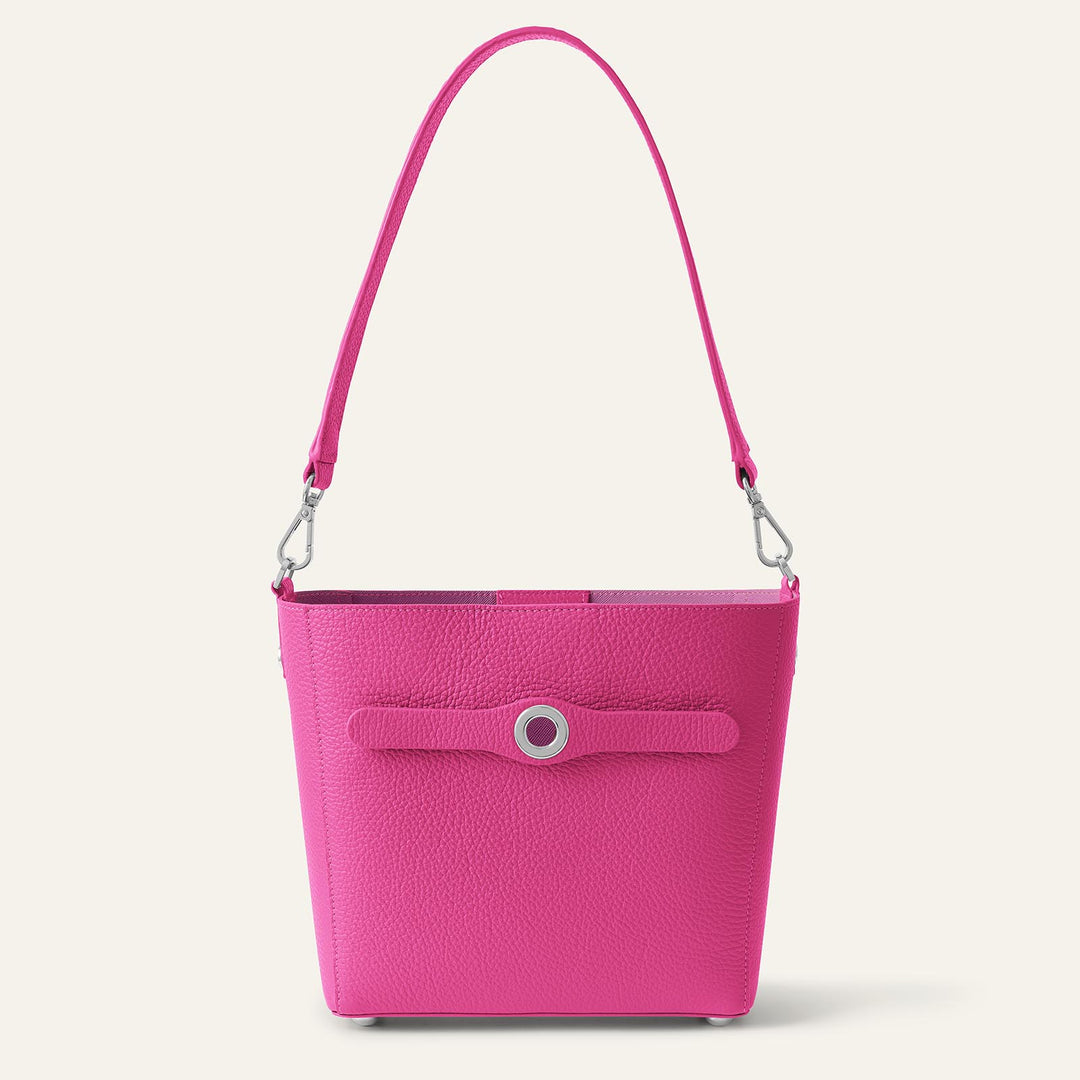 Pink Kiss Sarah Haran Mini S Tote with Silver Hardware front | P74-S