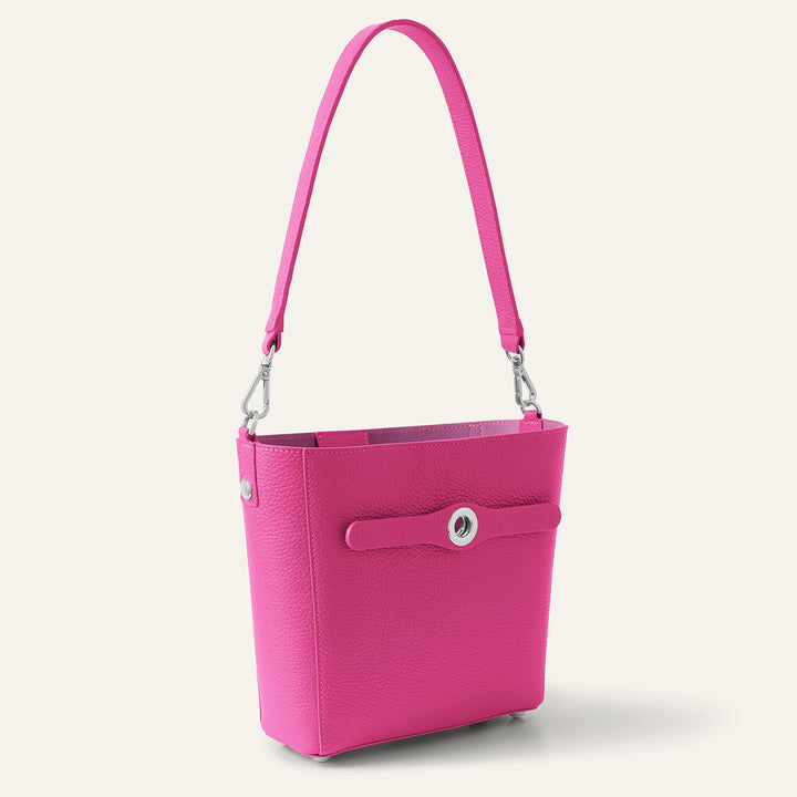 Pink Kiss Sarah Haran Mini S Tote with Silver Hardware side | P74-S