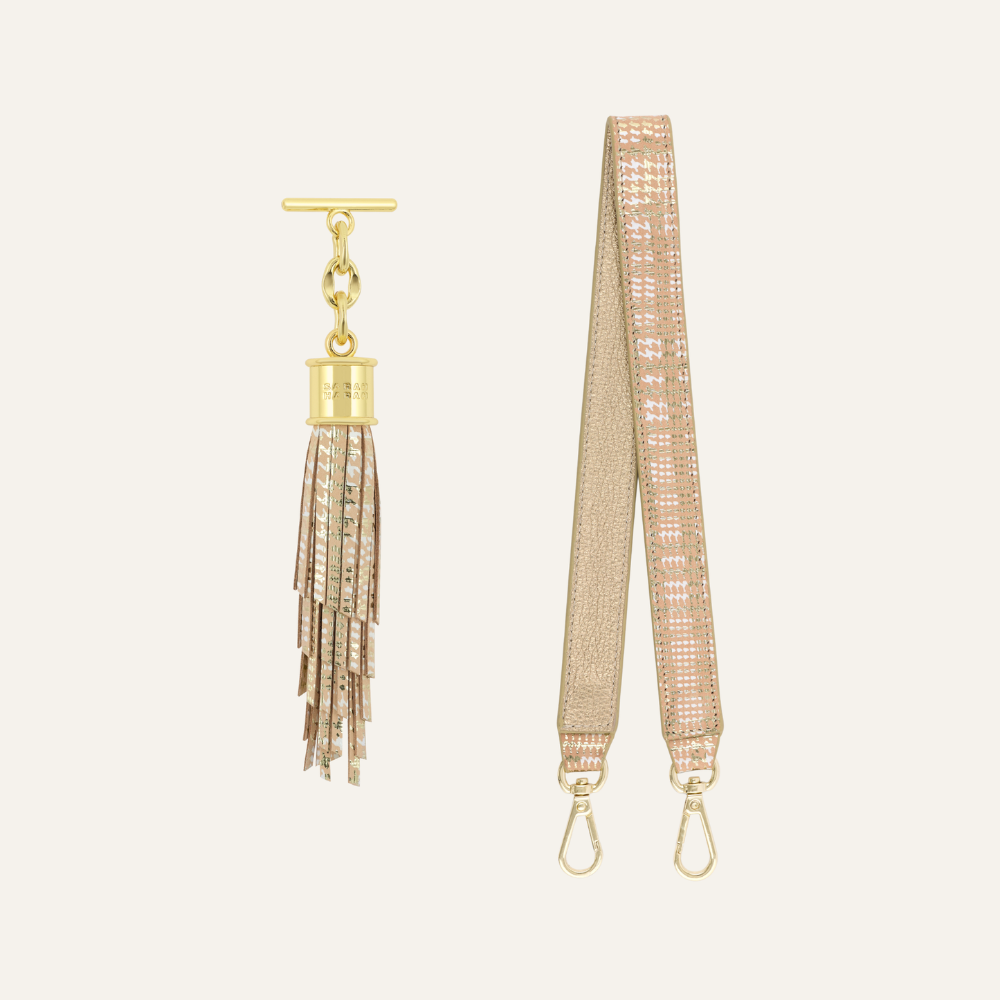 Feather Grabette Set | Plaid Gold with Gold hardware