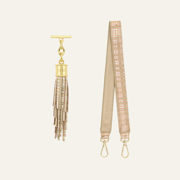 Feather Grabette Set | Plaid Gold with Gold hardware