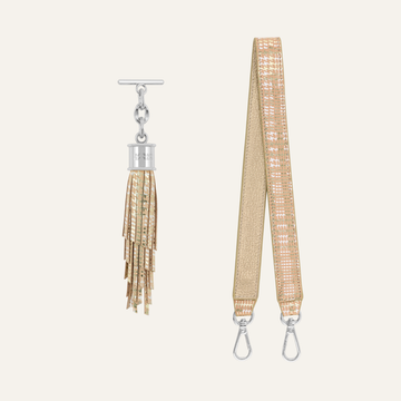 Feather Grabette Set | Plaid Gold with Silver hardware