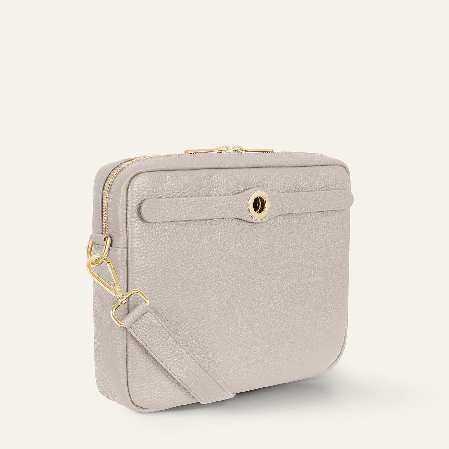 Mia Crossbody | Porcelain with Gold hardware