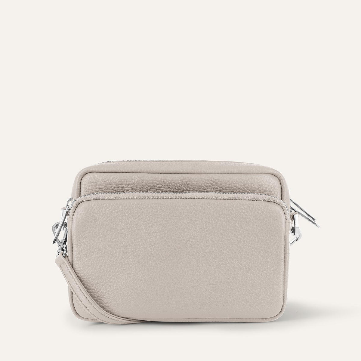 Porcelain Sarah Haran Millie Crossbody Millie Pouch with Silver hardware Front C02 S