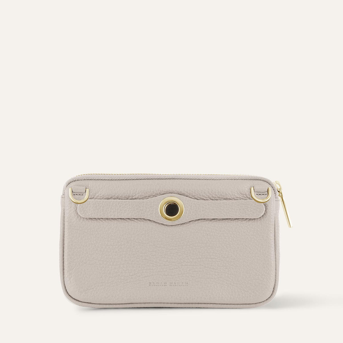 Porcelain Sarah Haran Millie Pouch with Gold hardware Back C02 G