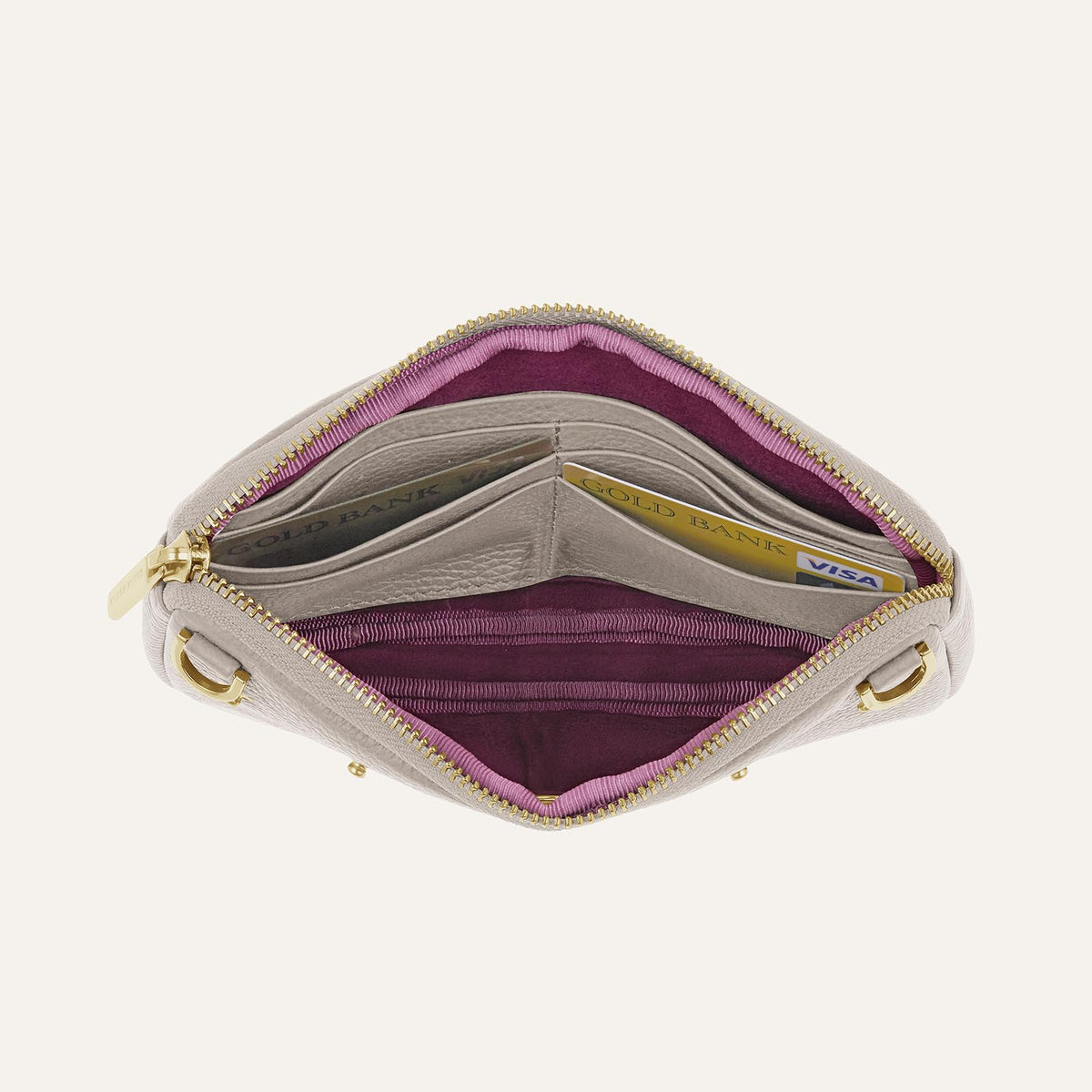 Porcelain Sarah Haran Millie Pouch with Gold hardware Overhead C02 G