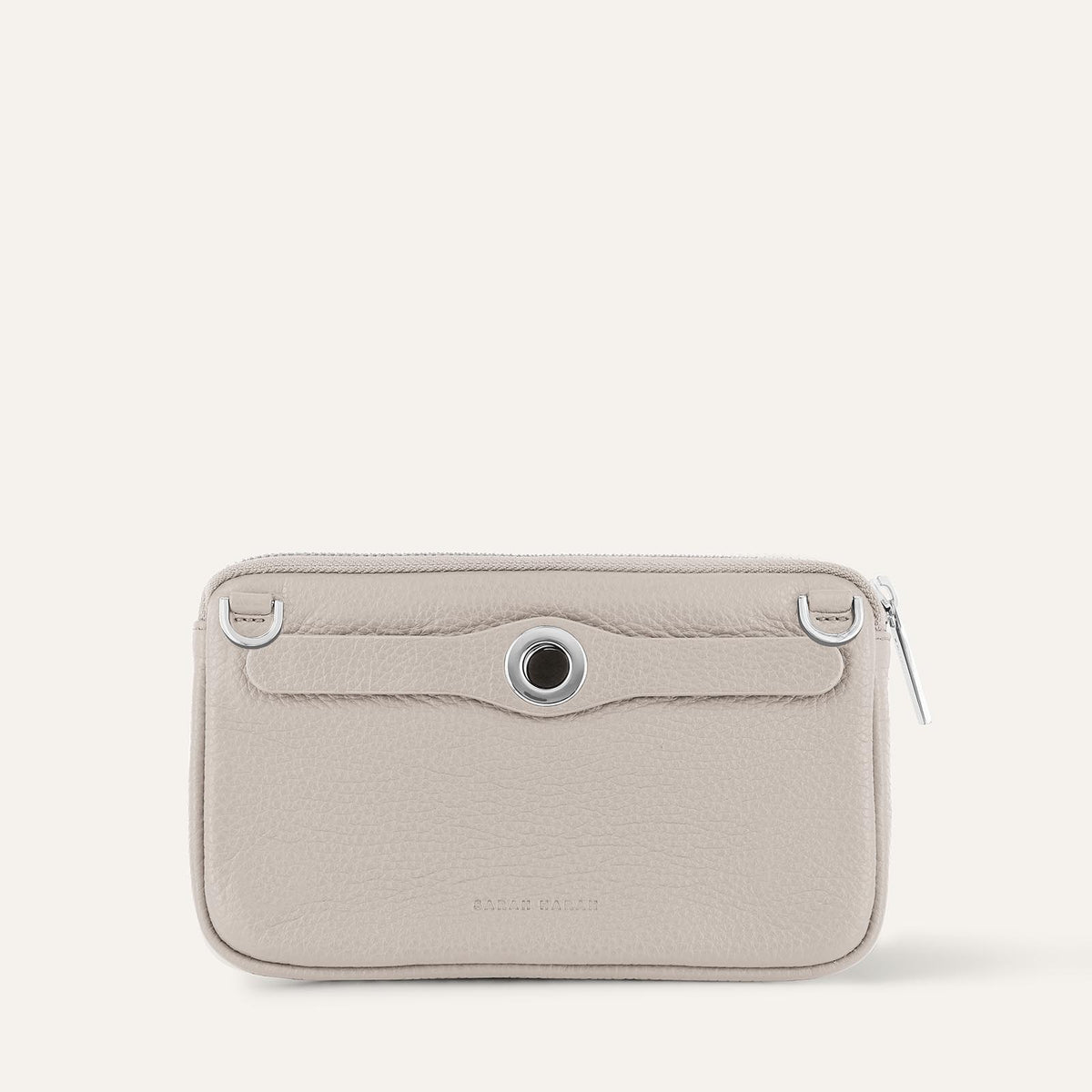 Porcelain Sarah Haran Millie Pouch with Silver hardware Back C02 S