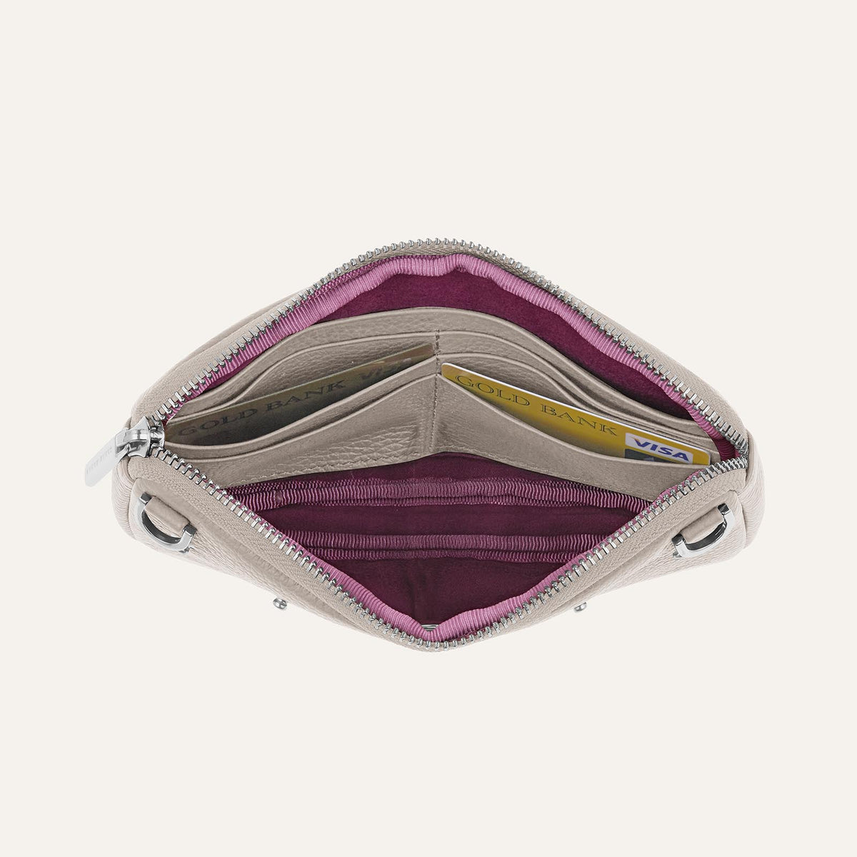 Porcelain Sarah Haran Millie Pouch with Silver hardware Overhead C02 S