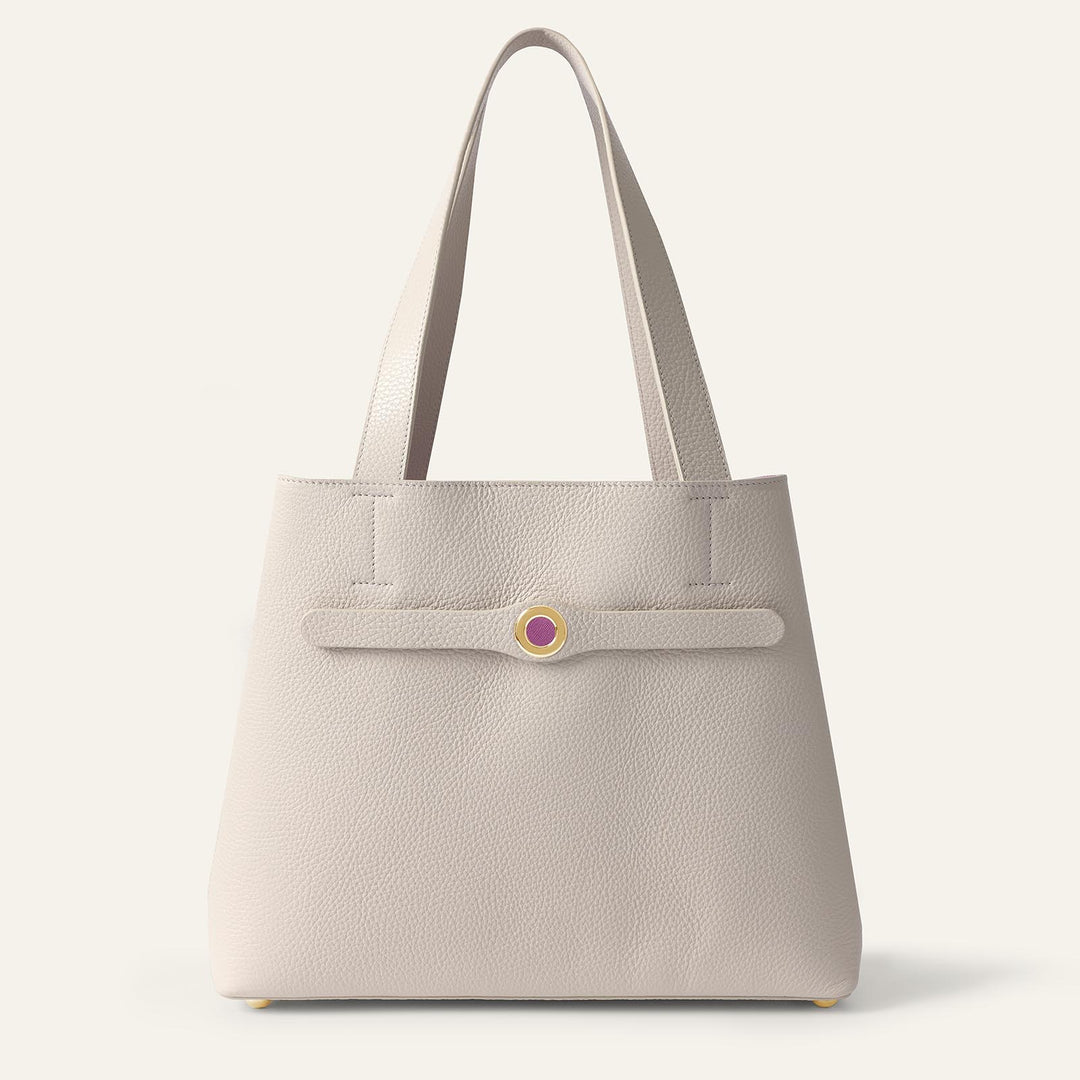 Porcelain Sarah Tote with Gold Hardware front closed | C02-G