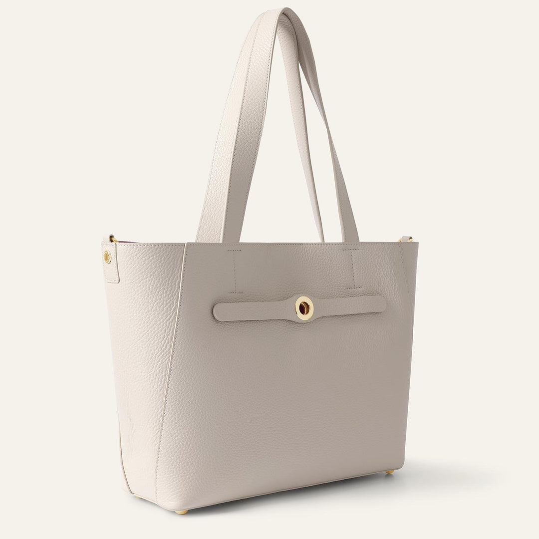 Porcelain Sarah Tote with Gold Hardware side open | C02-G