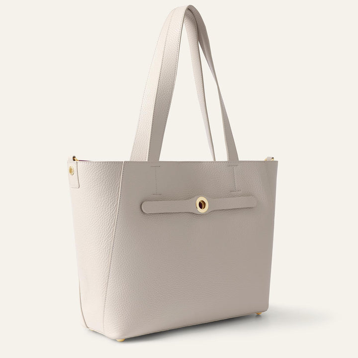 Porcelain Sarah Tote with Gold Hardware side open | C02-G