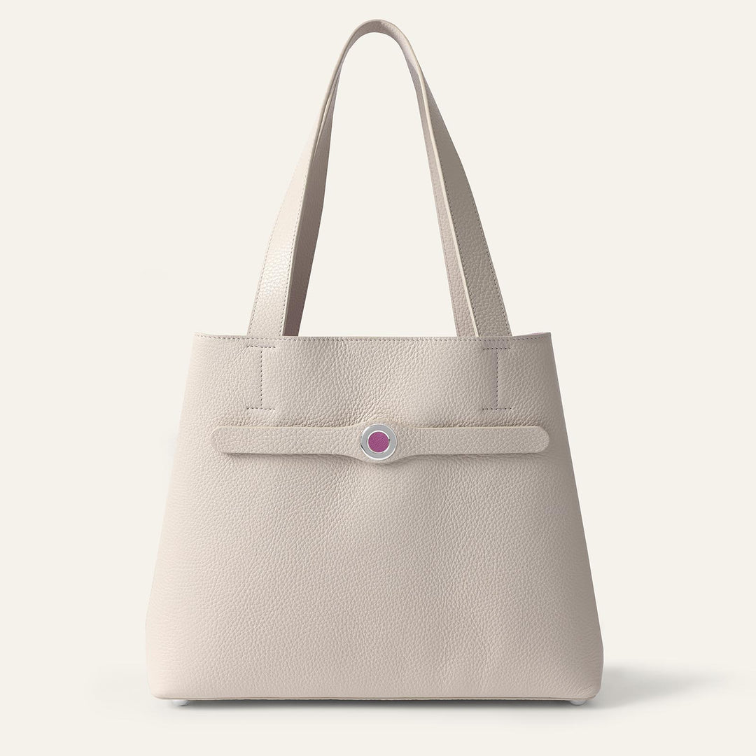 Porcelain Sarah Tote with Silver Hardware front closed | C02-S