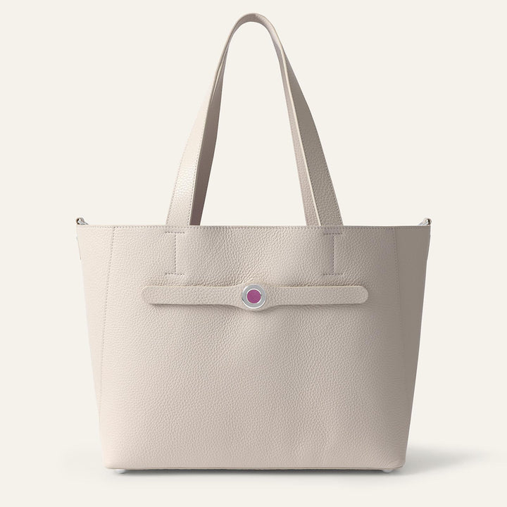 Porcelain Sarah Tote with Silver Hardware front open | C02-S