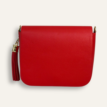 Preloved Iris Satchel | Red with Gold hardware