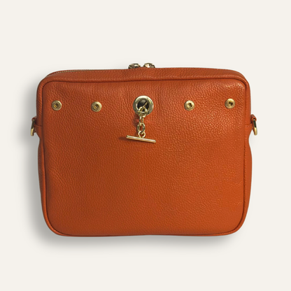 Preloved Mia Crossbody | Tangerine with Gold hardware