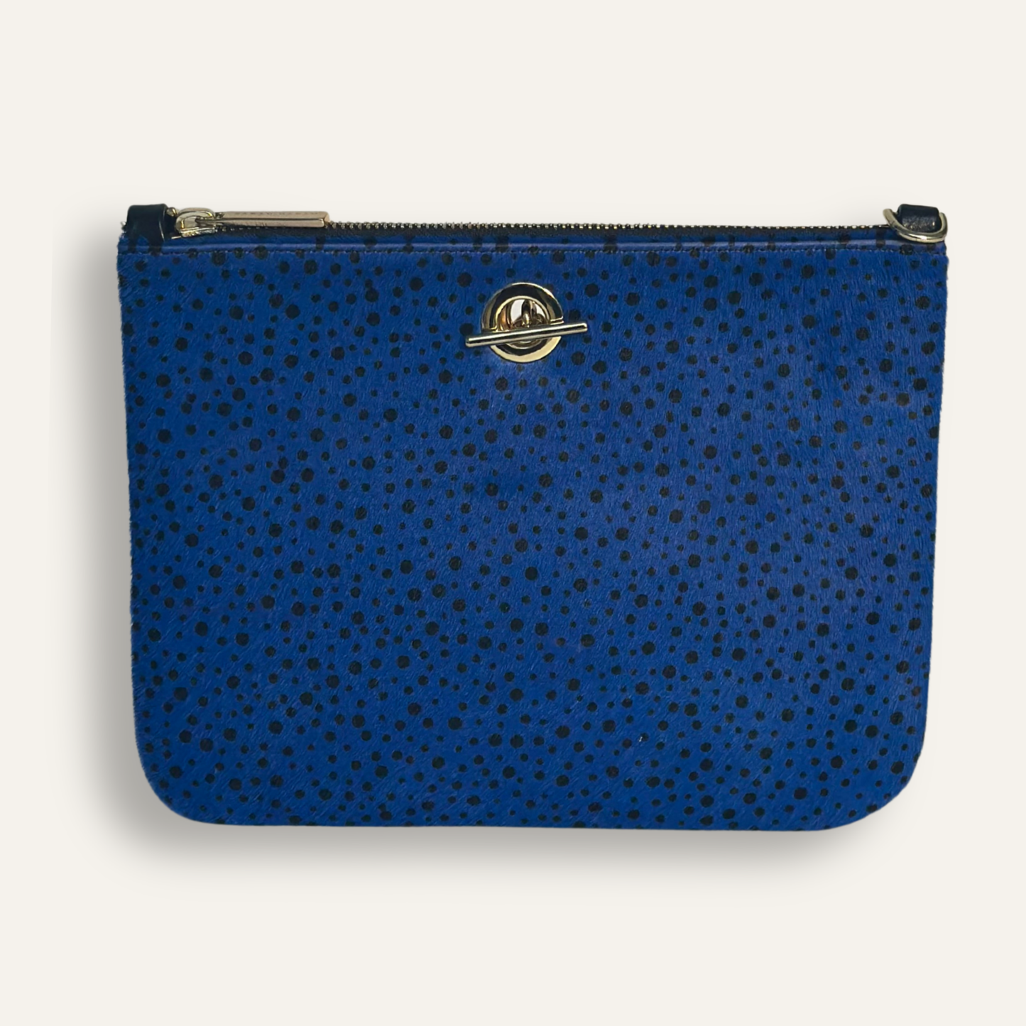 Preloved Ivy Clutch | Blue Spot with Gold hardware