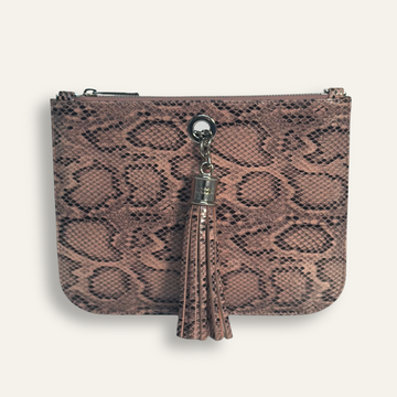 Preloved Ivy Clutch | Pink Python with Silver hardware